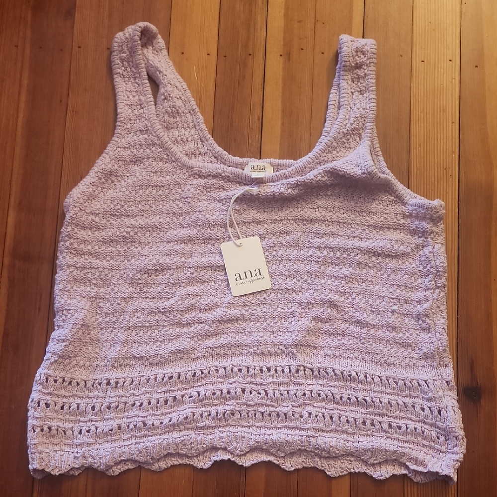 🆕 a.n.a Women's Light Purple Knit Tank Top